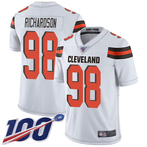 Cleveland Browns Sheldon Richardson Men White Limited Jersey #98 NFL Football Road 100th Season Vapor Untouchable